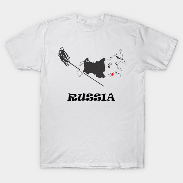 A funny map of Russia (not decent) T-Shirt by percivalrussell